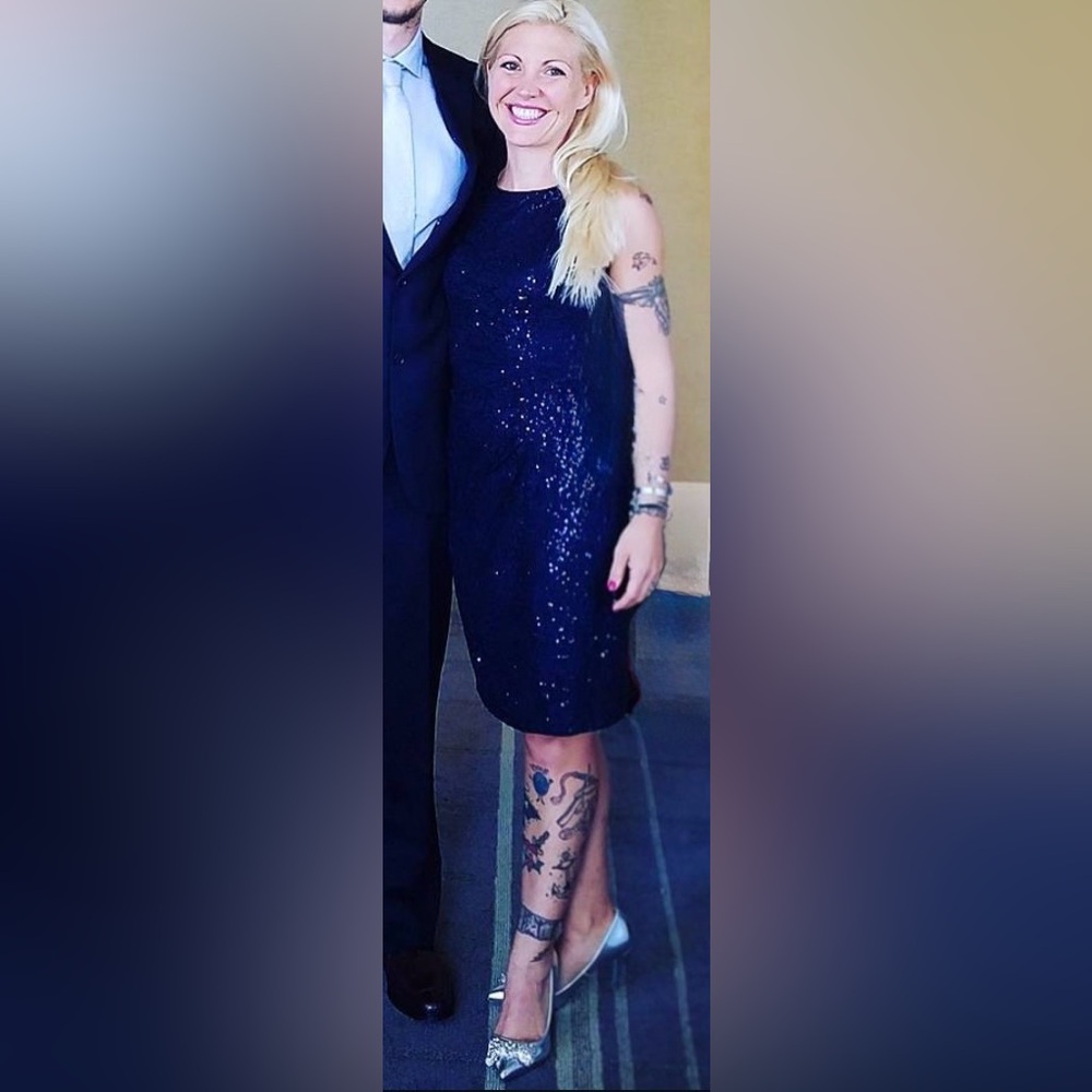 Calvin Klein Navy Sequin Dress